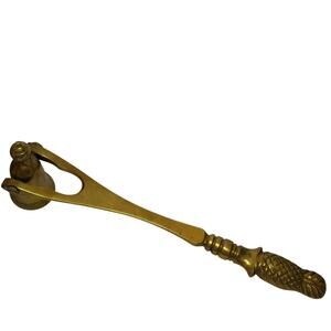 Brass Pineapple Candle Snuffer Hinged Bell Heavy 9"‎